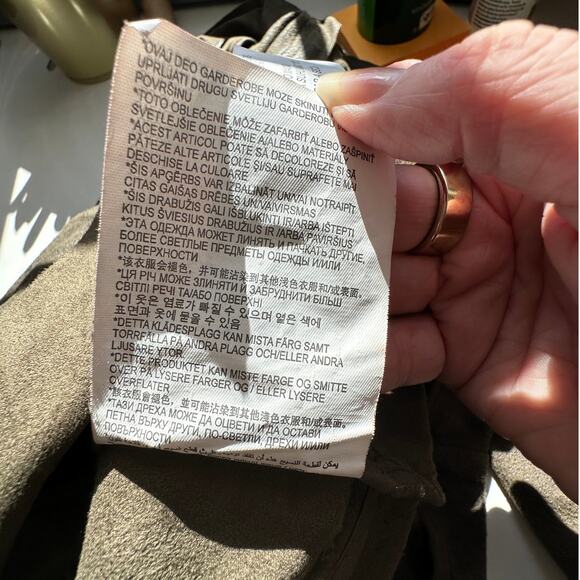 Zara Olive Green & Black Suede Long Sleeve Side Zip Cowel Neck Jacket XS - Picture 10 of 13